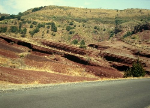 Red Permian strata in the South of France