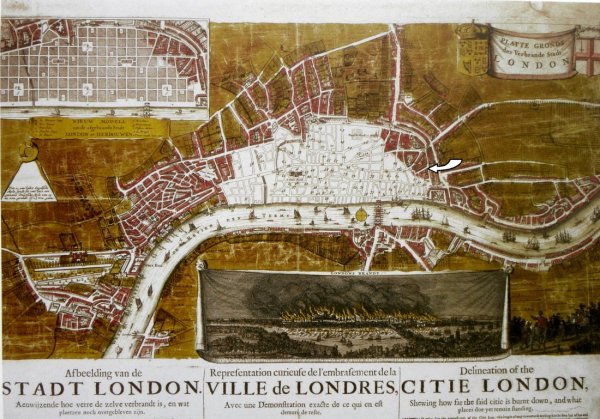 Kaart van de Brand van Londen